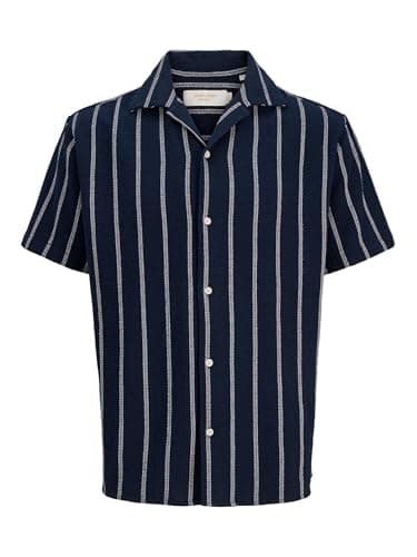 Image of JACK & JONES Jorcoba Stripe Resort Shirt Ss Sn Pls - Plus Size