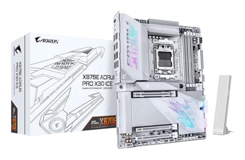 Image of GIGABYTE X870E AORUS PRO X3D ICE Motherboard - Supports AMD Ryzen 9000 CPUs, 18+2+2 Phases Digital VRM, up to 9000Hz DDR5 (OC), 2xPCIe 5.0 + 2xPCIe 4.0, Wi-Fi 7, 5GbE LAN, USB 4