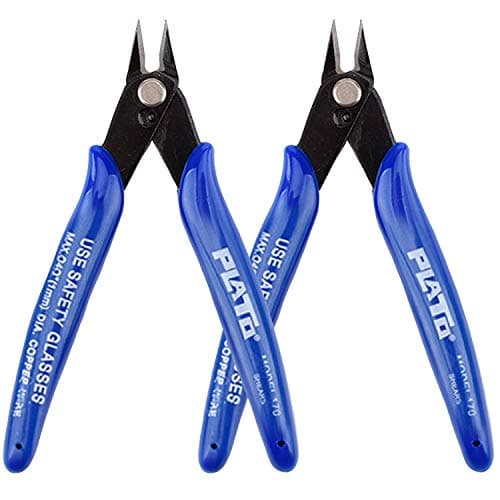 Image of 2pcs Drehmaschinen Electrical Coil Cable Side Cutters Tool, Precision Flush Cutters Cutting Pliers for DIY Coil Jewelry Plier Wire