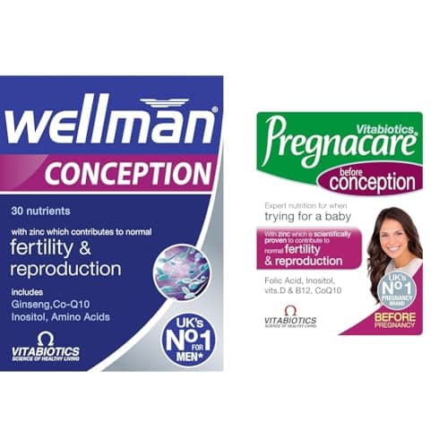 Image of Bundle of Wellman Conception 30 Count (Pack of 1) + Pregnacare Conception, Support During Conception, for Women