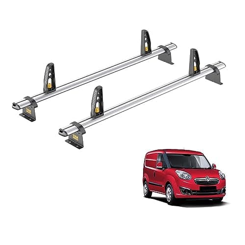 Image of Van Guard Roof Rack for Vauxhall Combo (2012-2018) 2 Aluminium Roof Bars with Loadstops - UltiBar Plus - VG284-2