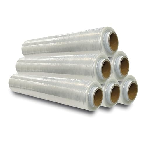 Image of JeeJaan® 6 Rolls Clear Pallet Wrap 400mm x 250m 20mu | Tear Resistant Stretch Film | Water & Moisture Proof Pallet Stretch Shrink Wrap | Multi-Use Strong Pallet Stretch Wrap