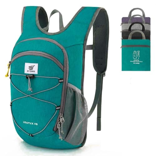 Image of SKYSPER 15L Hiking Backpack Lightweight Foldable Daypack with Chest Strap Small Travel Rucksack for Women Men Packable Folding Bagpack for Travelling