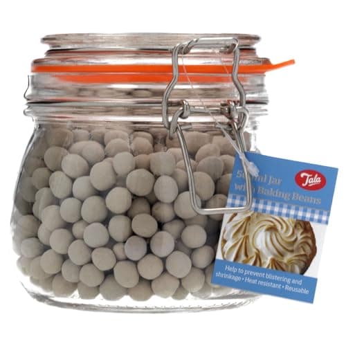 Image of Tala Glass Jar with Baking Beans, Perfect for Blind Baking Pastry, Contains 700gram, Reusable Heat Resistant Blind Weights - Oven Beads for Pies, Tarts and Pastry Crusts, Reuseable