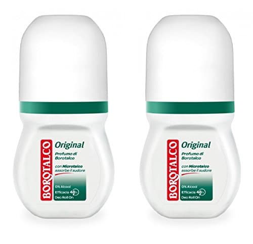 Image of 2x Borotalco ROBERTS Original Talc Deo Deodorant Roll-on 50ml 0% Alcohol! 48h!