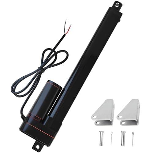 Image of JQDML 12V 10inch 250mm Stroke Linear Actuator Heavy Duty 330LBS/1500N IP65 Waterproof Electric Actuator 10mm/s with Mounting Brackets,for Window Opener,Solar Trackers,Home Automation