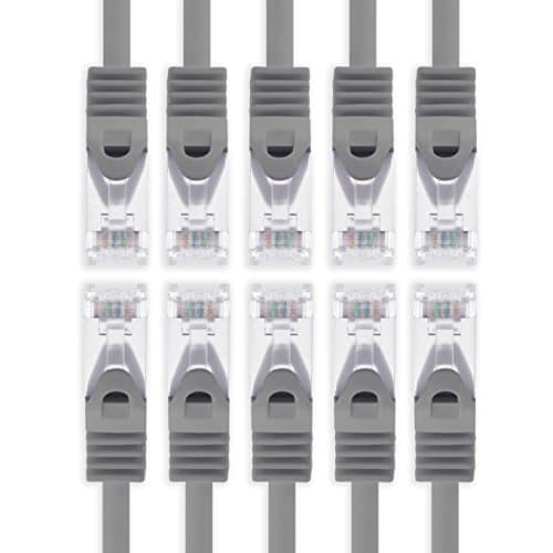 Image of 1aTTack.de 0.25m - gray - 10 pieces Cat7 network cable SFTP patch cable Lankabel raw cable 10GB/s - 500 MHz assembled with 2 RJ45 plugs Cat 6a