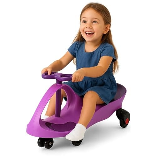 Image of Curvaso Wiggle Kids Push Ride On Car Swivel Scooter Childrens Indoor Outdoor Twist Gyro Toys Girl Pink Purple