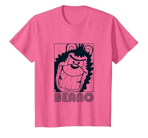 Image of Gnasher Grins T-Shirt (Mono) | Official Beano T-Shirt, Youth, Pink Heather, Small