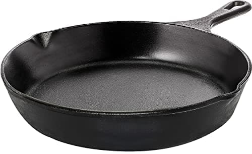 Image of KICHLY 20 cm Pre-Seasoned Cast Iron Skillet Frying Pan, Induction Compatible Cookware for Indoor & Outdoor Use (8 inch, 20 cm, Cast Iron, Induction, Pack of 1)