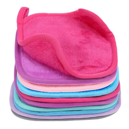 Image of Piriuuo 7 Pcs Reusable Makeup Remover Cloths, Multicolor Makeup Eraser Ultra Soft makeup remover towels Erase All Makeup With Just Water Microfiber face cloth for All Skin Types