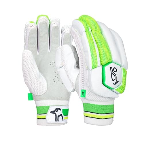 Image of Kookaburra Kahuna 5.1 Batting Gloves (Youth Right Hand), White & Lime