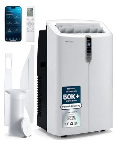 Image of Pro Breeze OmniCool - Ultra Quiet 12000 BTU Portable 4-in-1 Air Conditioner with Smart Home WiFi, App & Voice Control, Dehumidifier, Fan, 24H Timer & Window Kit - Efficient AC Unit for Home & Office