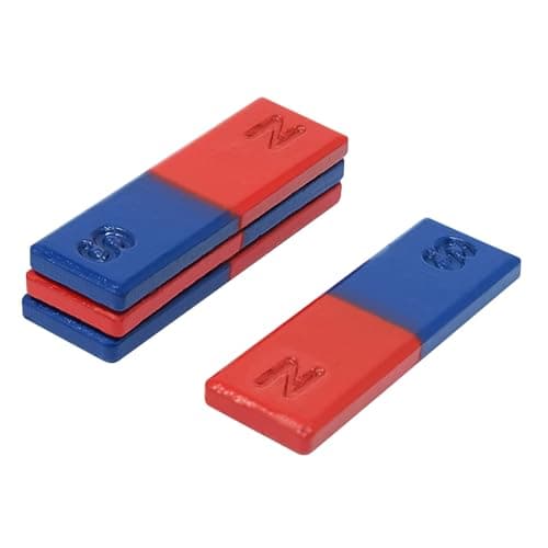 Image of Ferrite Bar Magnet with North & South Identified for Science, Education, Experiments, Students, and Teachers - 16mm x 4mm x 50mm long - Pack of 4
