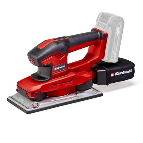 Image of Einhell Cordless Sheet Orbital Sander 18V Power X-Change, Speed Electronics, Micro Hook and Loop, Aluminium Base Plate, Dust Collection Sack, Includes 3x Sandpaper Sheets, Without Battery TE-OS 18/230