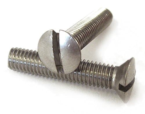 Image of 1/4"-20 UNC Screws, Slotted Raised Countersunk Head, A2 Stainless Steel, 5/8"-1 1/4" Lengths, Multi Pack (5, 1/4 X 5/8")