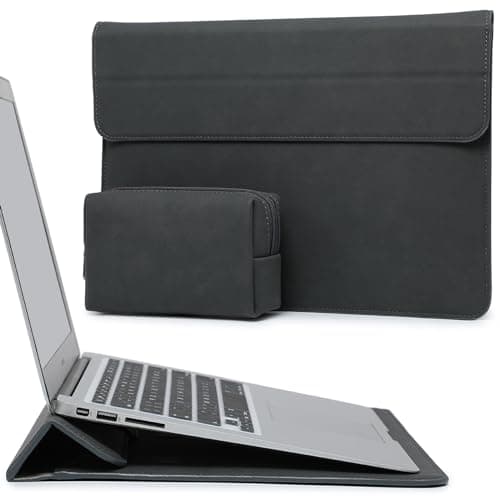 Image of HYZUO 15 Inch Laptop Case Bag Sleeve with Stand for MacBook Air 15 M5 M4 A3241 M3 A3114 M2 A2941 2026-2023, 15" Surface Laptop 7/6/5/4/3, MacBook Pro 15 A1990 A1707 2019-2016, with Pouch, Space Grey