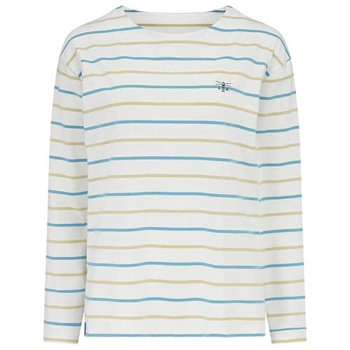 Image of LightHouse Women's Causeway Breton Top - Ladies Long-Sleeved Cotton Stretch Tee - Blue Clay Stripe - 16