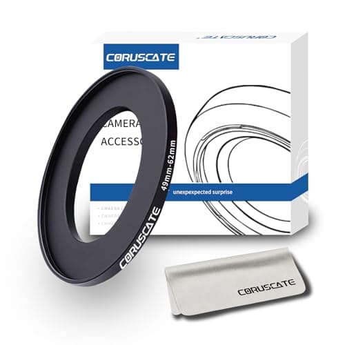 Image of 49mm lnes to 62mm Camera Filter Ring,Lens Adapter,Change The Filter or Lens Size from 49mm increase or 62mm.Compatible 62mm Camera Accessory,Made of Anodized Aluminum.+Lens Cleaning Cloth