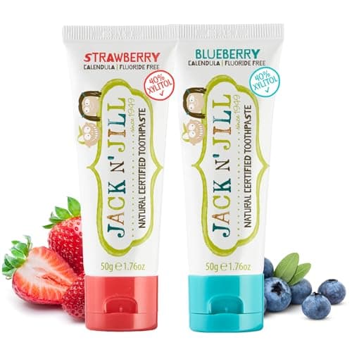 Image of Jack N' Jill Natural Toothpaste, Blueberry & Strawberry, 1.76Oz (Pack Of 2)