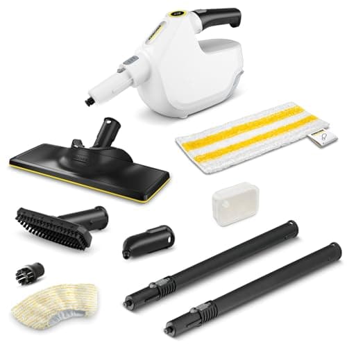 Image of Kärcher Steam Cleaner SC 1 Multi & Up Extra, heating time: 0.5 min, area performance: 30m², tank: 0.2l, weight: 1.6kg, EasyFix floor nozzle large, 1 large microfibre floor cloth, descaling cartridge