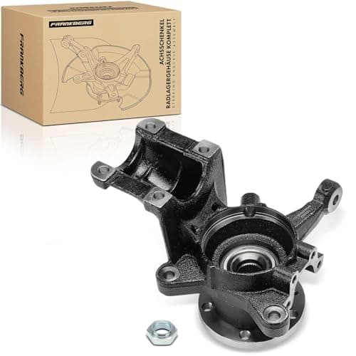 Image of Frankberg Steering Knukle Assembly Steering Knukle Hub Bearing Front Right with Wheel Bearing Housing Brake Dust Shield Cover Steering knuckle Nut Compatible with Jumper Bus 244 Z Box Replace# 330766