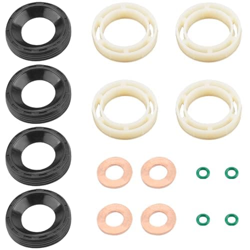 Image of Fuel Nozzle Seal Kit, Fuel Injector Seal Washer O-Ring Kit for 1.6 TDCI/HDI, Diesel Injector Gasket O-Ring Seal Protector Ring Kit Replacement for Diesel Engine Maintenance & Repair
