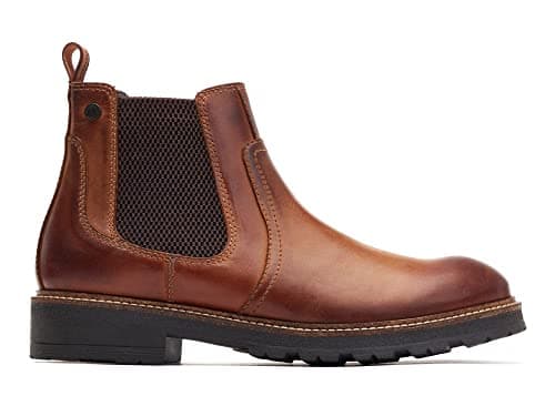 Image of Base London Mens Stellar Pull Up Tan Leather Chelsea Boots UK 7