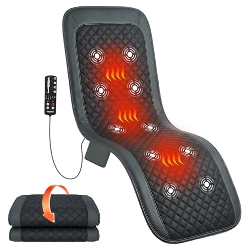 Image of Heycool Full Body Massage Mat with Heat [2026 Upgraded], 10-Motor Vibration Massage Pad for Chair Bed Sofa, 2 Heat Levels, 5 Massage Modes, Foldable Memory Foam Back Massager for Home Office