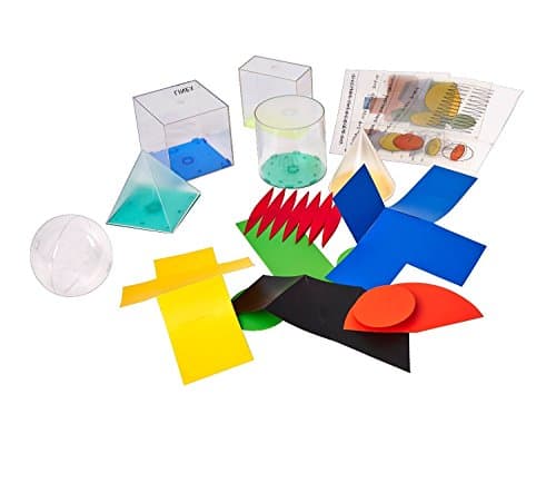 Image of WISSNER active learning 039615.000 Set of 6 Geo-Shapes with net, Sections and Overhead Formulas, RE, Plastic Box