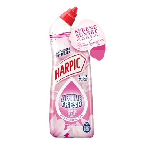Image of Harpic Active Gel Toilet Cleaner Pink Blossom 750ml – Powerful Limescale Remover & Bathroom Disinfectant