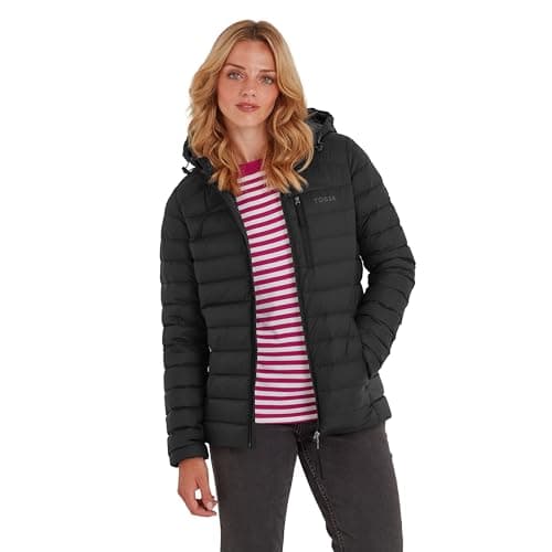 Image of TOG24 North Womens Hooded Duck Down Jacket Padded Quilted Puffer Jacket Ultra Warm, 800 Fill Power Transforms Into Travel Pillow Durable With Flattering Fit - Ideal for Travel and Winter