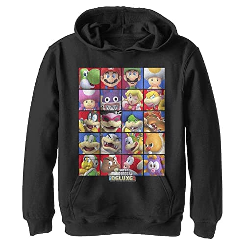 Image of Nintendo Unisex Kids Character Stack Hoodie, Black, Large, black, L