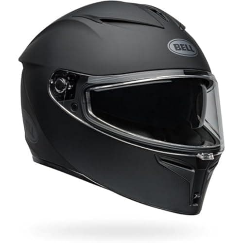 Image of Bell Lithium MIPS Solid ECE – Motorcycle Helmet ECE 22.06 Certified – MIPS Helmet with Sun Visor – Multi-Density EPS – ClickRelease V2 – 3 Shells – Matte Black, Size: S