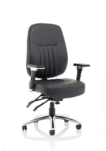 Image of Dynamic Knee Tilt Task Operator Chair Height Adjustable Arms Barcelona Deluxe Black Seat High Back