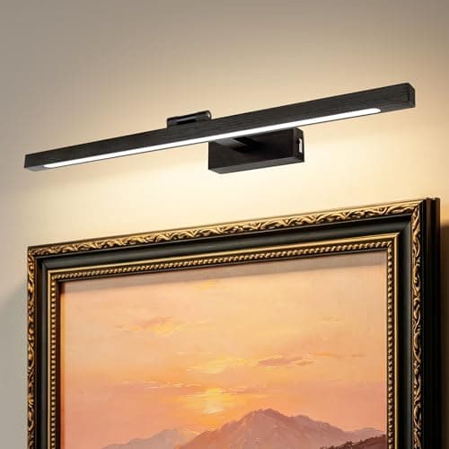 Image of MantoLite LED Dimmable Picture Light Mirror Light for Dressing Room Hallway Wall Lamp Living Room Lighting Fixtures Brushed Black Bedroom Sconce Reading Lights with Adjustable Lights Head (60CM 12W)