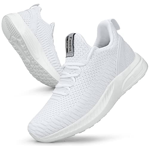 Image of Feethit Womens Trainers Breathable Running Lightweight Walking Shoes White UK 6 EU 40
