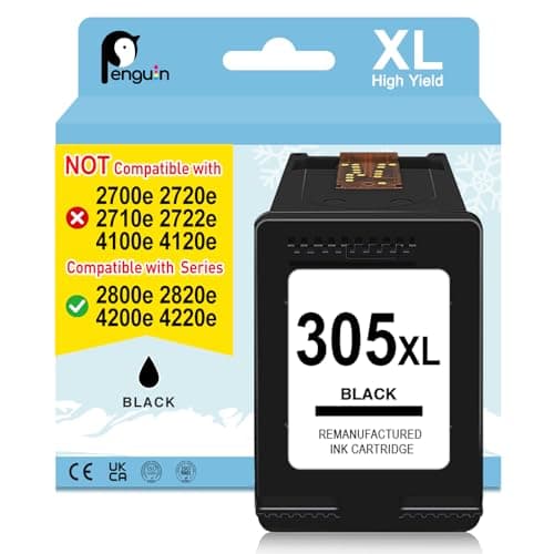 Image of Penguin 305 Ink Cartridge Black for HP 305 XL Replacement Compatible with Deskjet 2810e 2820e 2800e 4220e 4222e 4200e Envy 6000e 6020e 6032e 6022e for HP 305XL Black Printer Ink