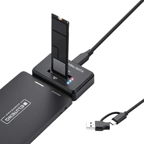Image of ELUTENG M.2 NVMe & SATA to USB C Docking Station Dual Protocol M.2 Adapter 10Gbps External SSD Enclosure for M Key, B+M Key Support 2280 2260 2242 2230 SSDs with USB C to C+A 2in1 cable
