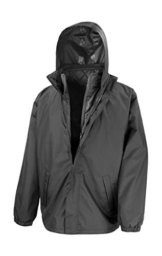 Image of Result R215X Core 3-in-1 Jacket with Quilted Bodywarmer - Black, X-Large