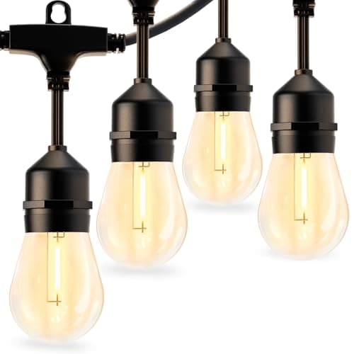 Image of Svater S14 Festoon Lights Outdoor 38M-IP65 Waterproof Connectable String Lights with 1W E27 Shatterproof LED Bulb, Garden Light Main Powered Heavy Duty Garden & Patio Lighting