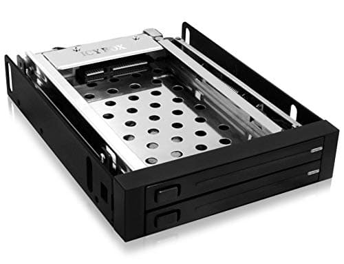 Image of ICY BOX Removable Frame for 2x 2.5" (6.35 cm) SSD/HDD for 1x 3.5" Bay, HotSwap, Aluminium, Black, IB-2226StS