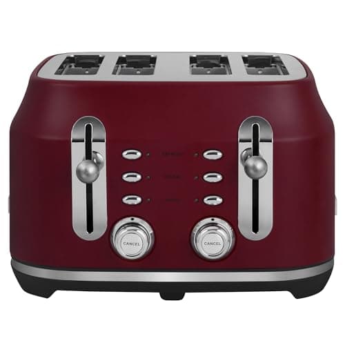 Image of Rangemaster Classic Toaster with Extra-Wide Slots, 6 Browning Levels and 3 Auto-Settings in Bordeaux, RMCL4S304BU