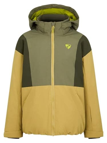 Image of Ziener Abbe-z Ski Jacket/Winter Jacket, Warm, Breathable, Waterproof, Moss Green, 140 Children and Youth