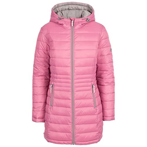 Image of Trespass Womens Padded Jacket Mavis - Women's Longer Length Puffer Jacket with Hood, Reversible Padded Jacket for Ladies, Outdoor Walking Coat with Pockets