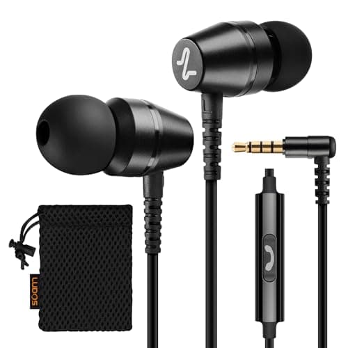 Image of Ludos OMNITONE Wired Earbuds in-Ear Headphones, Earphones with Microphone, 5 Years Warranty, Noise Isolation Corded for 3.5mm Jack Ear Buds for iPhone, iPad, Samsung, Computer, Laptop, Gaming, Sports