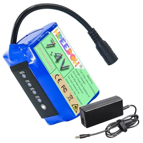 Image of FREEDOH 7.4V Lithium Battery 7.4V Rechargeable Battery 5200mAh 9600mAh 12000mAh 15000mAh 18000mAh with Charger for Fishing Bait Boat,7.4V9600mAh