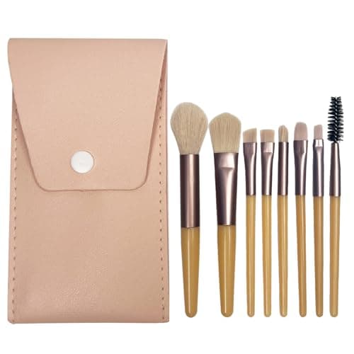 Image of SHUNYINLAI Make Up Brushes Set of 8, Professional Foundation Concealers Powder Blush Blending Face Eye for Travel，Suitable for daily use and travel, it is convenient to carry.