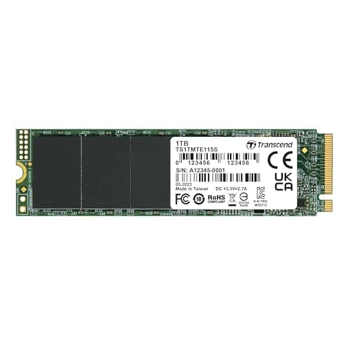 Image of Transcend MTE115S 1TB NVMe PCIe Gen3 x4 SSD, Read/Write up to 3,000/2,000 mb/s with 3D Nand Flash TS1TMTE115S