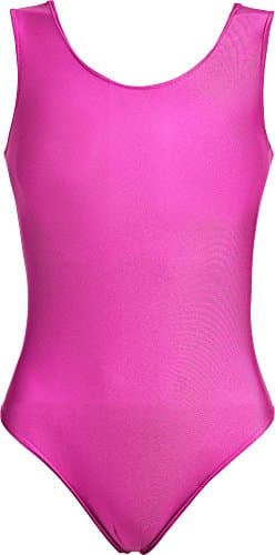 Image of Hi-Co Girls Kids School Sport Dance Gymnastics Ballet Sleeveless Leotard Fuchsia Pink 3-4 Years